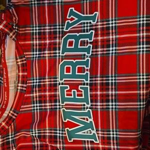 Red Plaid 'Merry' T-Shirt L-XL Night Gown